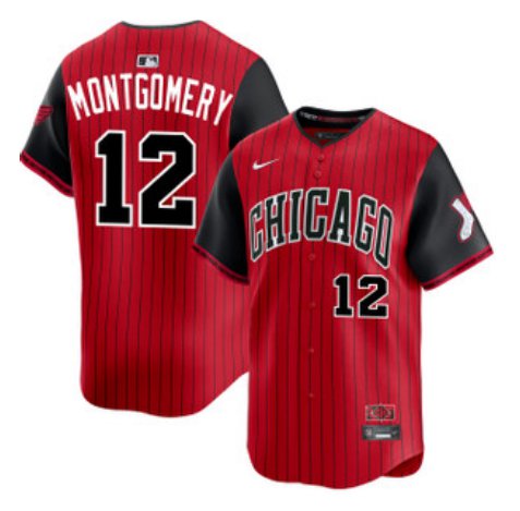 Men's Chicago White Sox #12 Colson Montgomery Red Black 2025 City Jersey