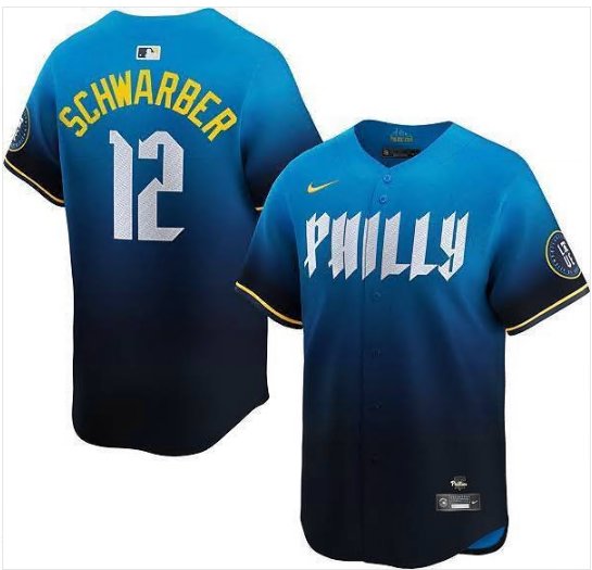 PHI #12 Kyle Schwarber City Cool Player Stitched Jersey Blue