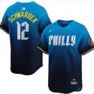 Philadelphia Phillies #12 Kyle Schwarber City Cool Baseball Stitched Jersey Blue