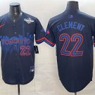 Men's Toronto Blue Jays #22 Ernie Clement Navy 2025 World Series City Connect Jersey