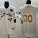 Men's Toronto Blue Jays #30 Alejandro Kirk White Gold 2025 American League Jersey
