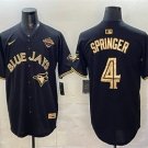 Men's Toronto Blue Jays #4 George Springer Black Gold 2025 American League Jersey