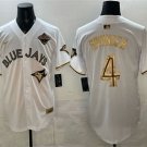 Men's Toronto Blue Jays #4 George Springer White Gold 2025 American League Jersey