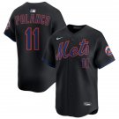 Mens New York Mets #11 Jorge Polanco Nike Black Alternate Limited Jersey