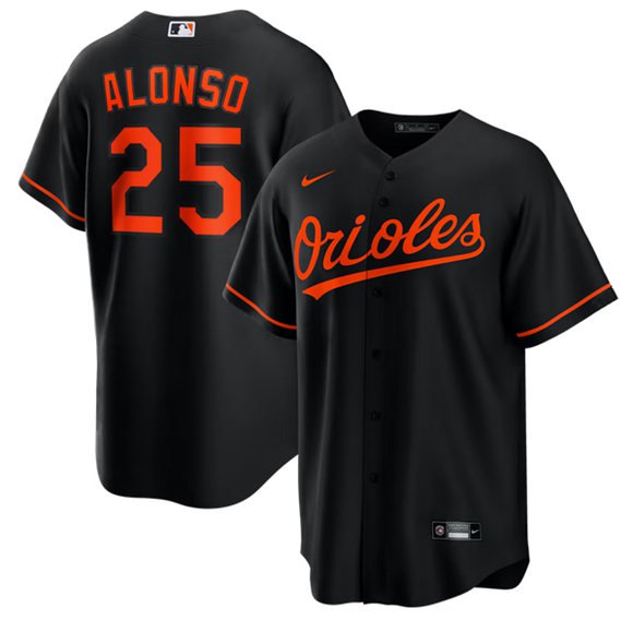 Men's Baltimore Orioles #25 Pete Alonso Black 2025 Stitched Baseball Jersey