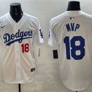 Los Angeles Dodgers #18 MVP White 2025 World Series Champions Patch Limited Jersey