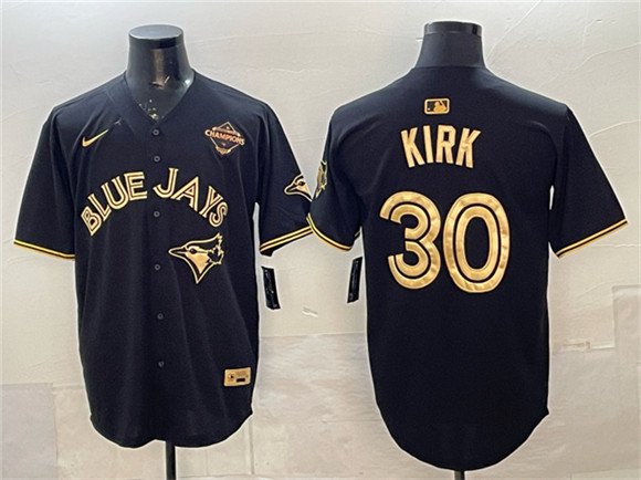 Toronto Blue Jays #30 Alejandro Kirk Black Gold 2025 American League Champions Jersey