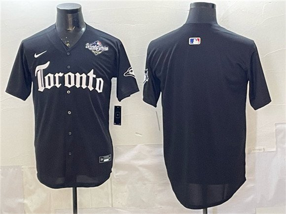 Toronto Blue Jays Blank Black 2025 World Series Gothic North Edition Limited Stitched Jersey
