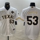 Texas Rangers #53 Adolis García Number White Gold Cool Base Stitched Baseball Jersey