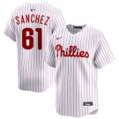 Philadelphia Phillies #61 Cristopher Sanchez Nike White Pinstripe Home Limited Jersey