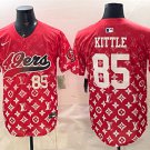 Men's San Francisco 49ers #85 George kittle Red Limited Stitched Baseball Jersey