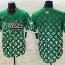 Men's Philadelphia Eagles Blank Green With Patch Limited Stitched Baseball Jersey