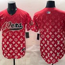 Men's San Francisco 49ers Blank Red Limited Stitched Baseball Jersey