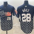 Men's Detroit Tigers #28 Javier Báez Navy With Patch Vapor Premier Limited Jersey