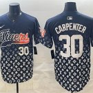 Men's Detroit Tigers #30 Kerry Carpenter Navy With Patch Vapor Premier Limited Jersey