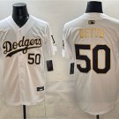 Dodgers #50 Mookie Betts White Gold 2025 World Series Jersey