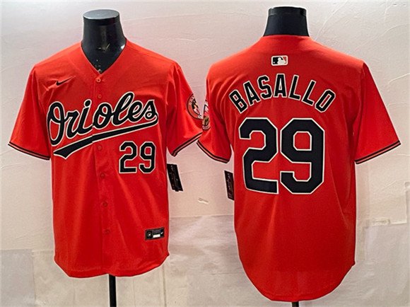 Men's Baltimore Orioles #29 Samuel Basallo Orange 2025 Limited Stitched Jersey