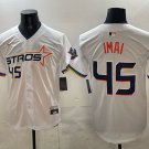 Men's Houston Astros #45 Tatsuya Imai White 2025 City Connect With Texas Patch Jersey