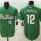 Men's Philadelphia Phillies #12 Kyle Schwarber Green Limited Stitched Jersey