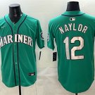 Men's Seattle Mariners #12 Josh Naylor Aqua Limited Stitched Jersey