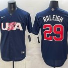 Men's USA Baseball #29 Cal Raleigh Navy World Baseball Classic Stitched Jersey