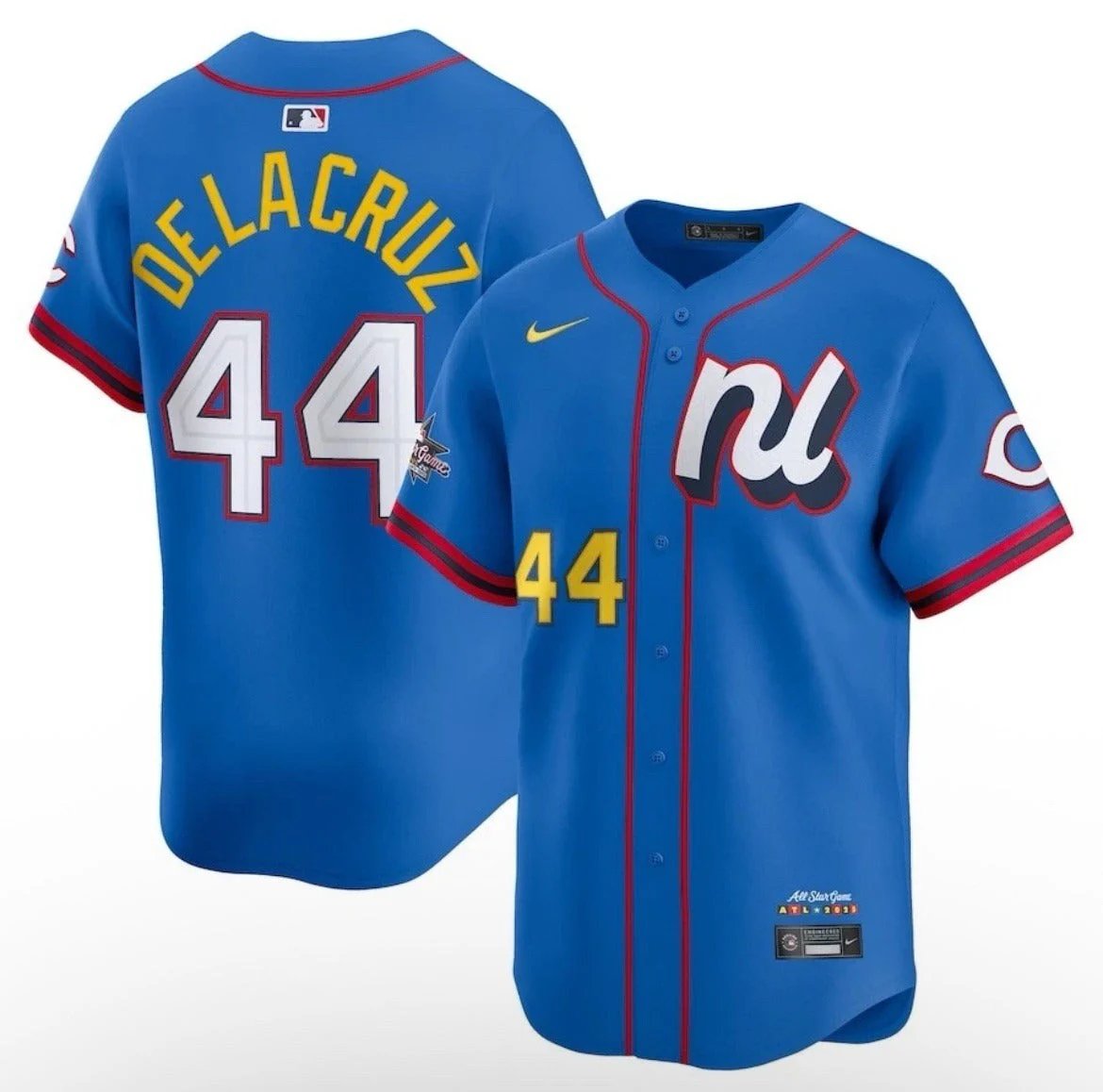 National League #44 Elly De La Cruz Blue 2025 All-Star Edition Limited Stitched Baseball Jersey