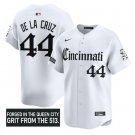 Elly De La Cruz Jersey #44 Cincinnati Reds Gothic Queen City Edition White