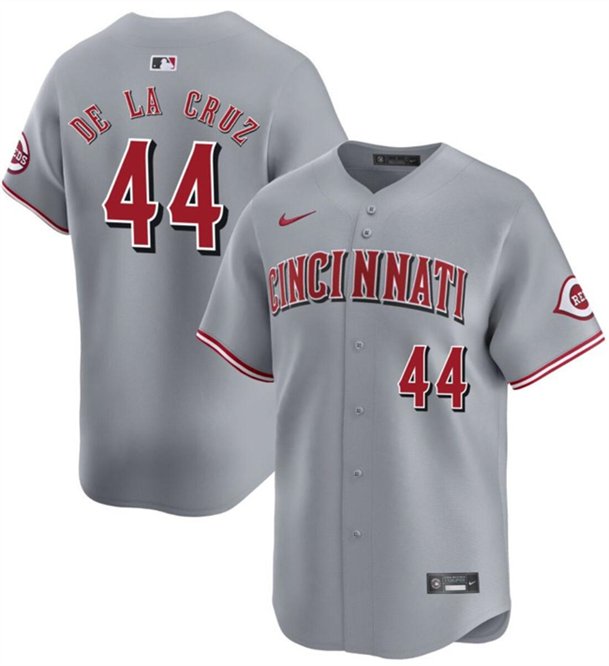 Cincinnati Reds #44 Elly De La Cruz Gray Away Limited Stitched Baseball Jersey