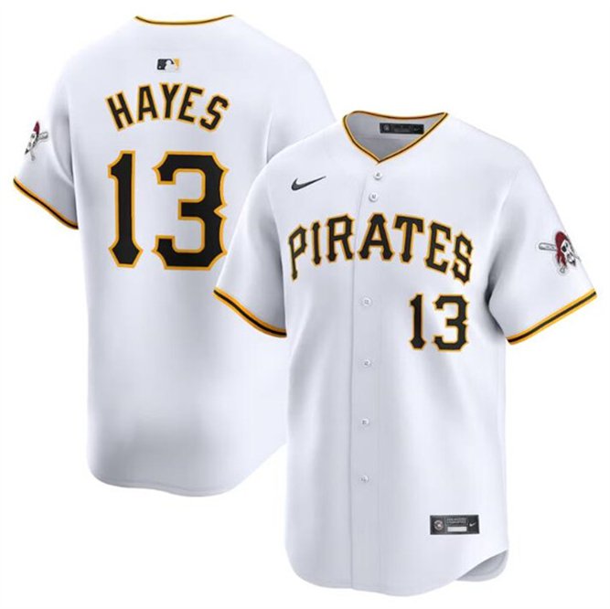 Pittsburgh Pirates #13 Ke'Bryan Hayes White Home Limited Baseball Stitched Jersey