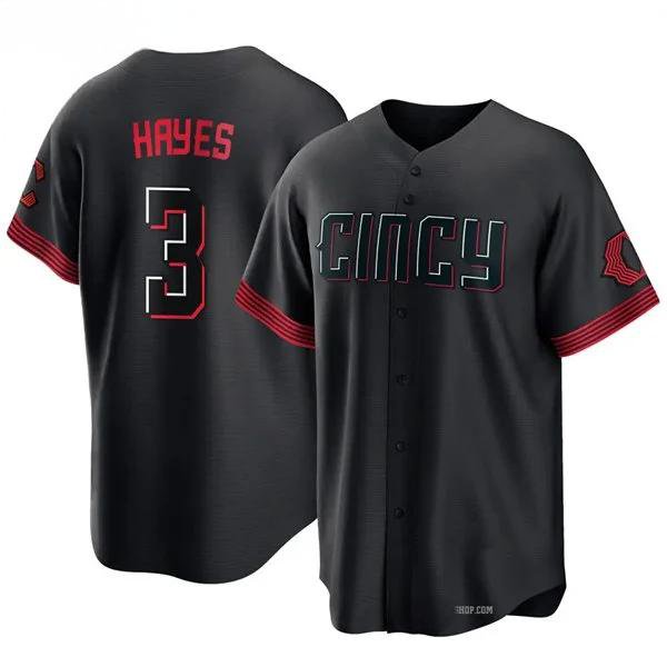 Mens Cincinnati Reds #3 Ke'Bryan Hayes Nike Black City Connect Limited Jersey
