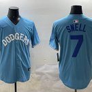 Los Angeles Dodgers Blake Snell Light Blue Royal Throwback Jersey