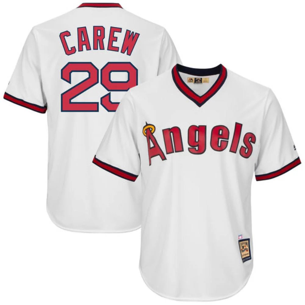 Los Angeles Angels Rod Carew White Throwback Pullover Jersey