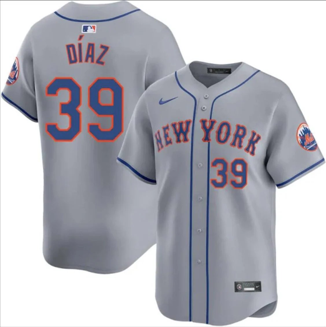 New York Mets #39 Edwin Diaz Jersey Stitched Grey