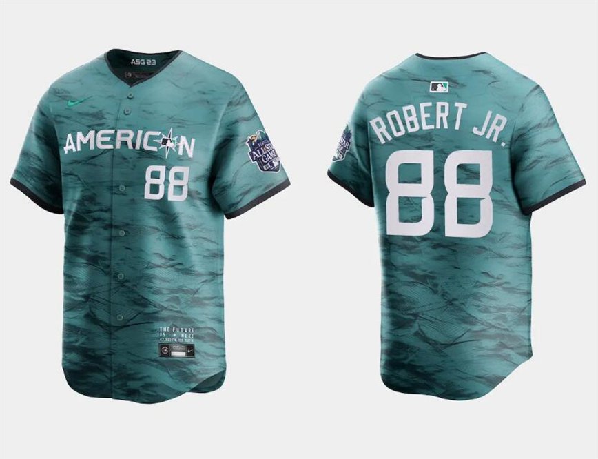 Men's Chicago White Sox #88 Luis Robert Jr. Teal 2023 All-Star Cool Base Stitched Jersey