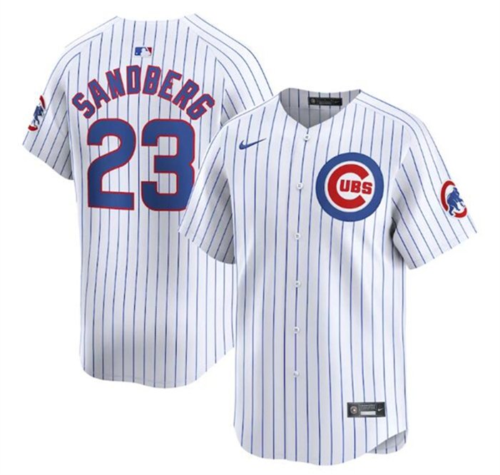 Chicago Cubs #23 Ryne Sandberg White Cool Base Stitched Baseball Jersey