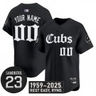 Custom Chicago Cubs Jersey Ryne Sandberg Tribute Limited Stitched Black