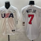 Men's USA Baseball #7 Bobby Witt Jr. White World Baseball Classic Stitched Jersey