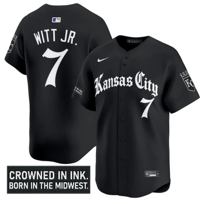 Bobby Witt Jr Jersey #7 Kansas City Royals Gothic Crown Edition Vapor Stitched