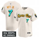 Bobby Witt Jr Jersey #7 Kansas City Royals Graffiti Crown Drop Stitched Cream