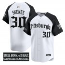 Paul Skenes Jersey #30 Pittsburgh Pirates Gothic Steel City Edition White Black