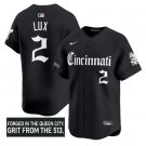 Gavin Lux Jersey #2 Cincinnati Reds Gothic Queen City Edition Stitched Black