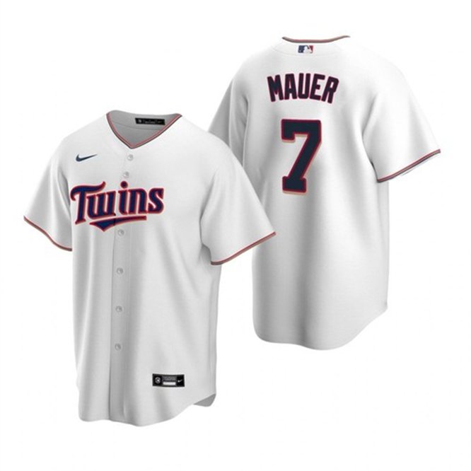 Any size Twins #7 Joe Mauer cool base jersey white