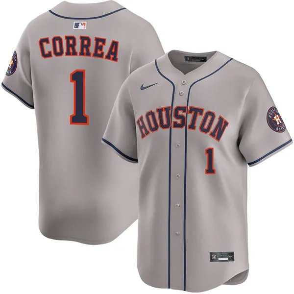 Houston Astros #1 Carlos Correa Gray Cool Base Stitched Jersey