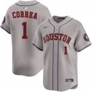 Houston Astros #1 Carlos Correa Gray Cool Base Stitched Jersey