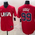 Men's USA Baseball #99 Aaron Judge Red World Baseball Classic Stitched Jersey