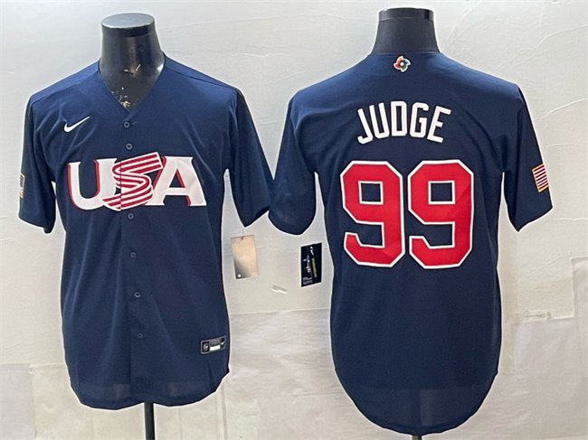 Men's USA Baseball #99 Aaron Judge Navy World Baseball Classic Stitched Jersey