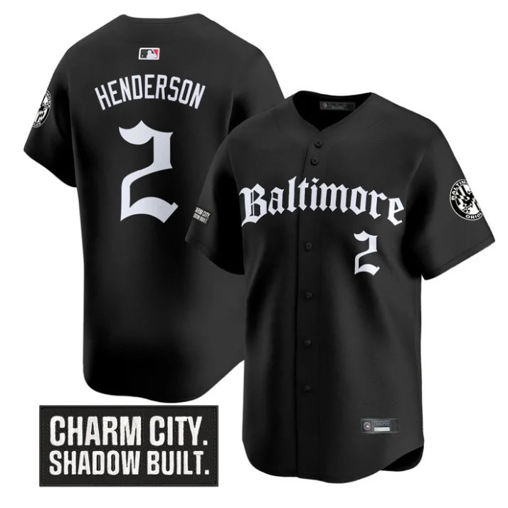Gunnar Henderson Jersey #2 Baltimore Orioles Gothic Harbor Edition