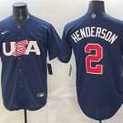 Men's USA Baseball #2 Gunnar Henderson Navy World Baseball Classic Jersey