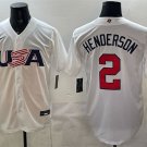 Men's USA Baseball #2 Gunnar Henderson White World Baseball Classic Jersey