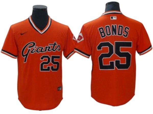 SFG #25 Barry Bonds Orange Cooperstown Jersey